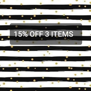 15% off 3 items or more!